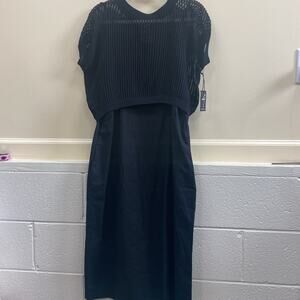 Gabby Isabella S NWT black dress with mesh sweater top